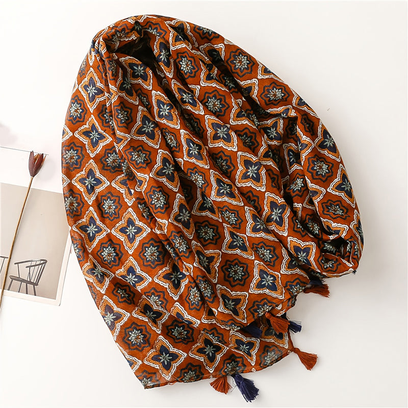 Vintage Sjaal Met Etnische Print