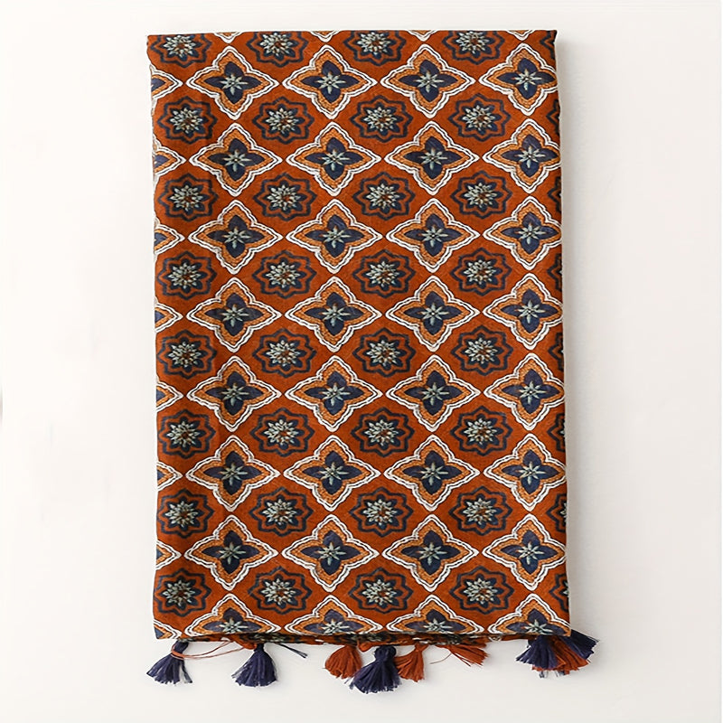 Vintage Sjaal Met Etnische Print