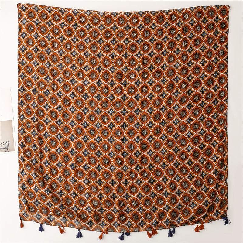 Vintage Sjaal Met Etnische Print
