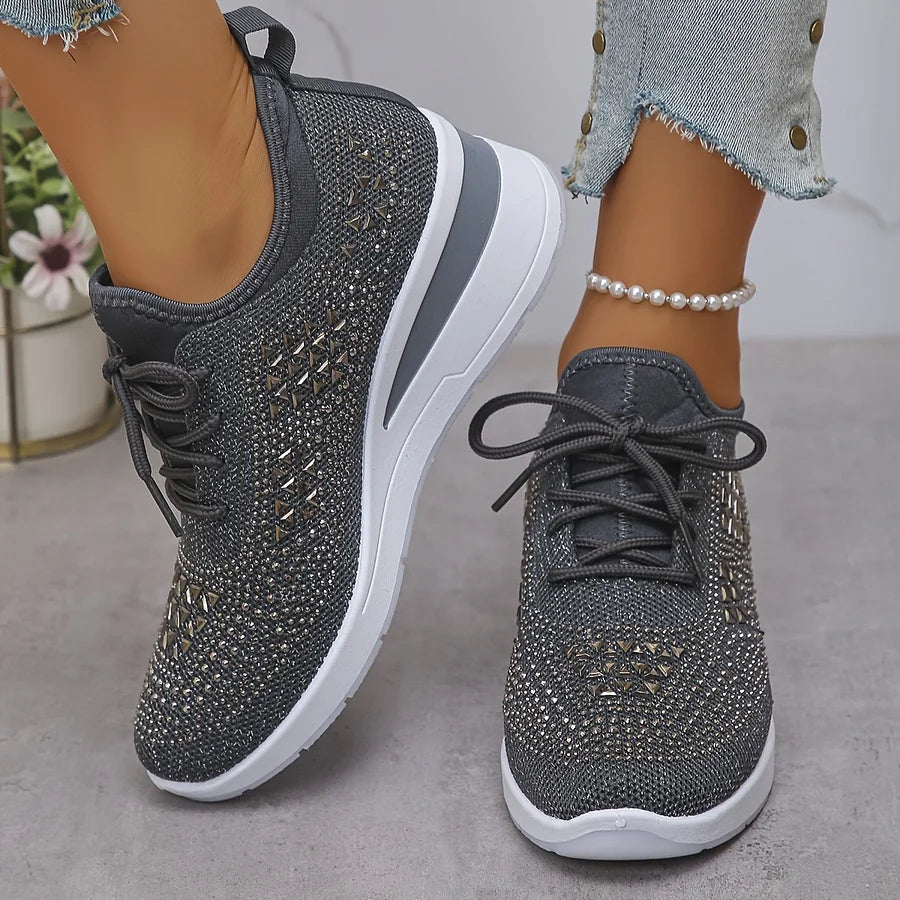 Mira / Lekkie sneakers z kryształkami