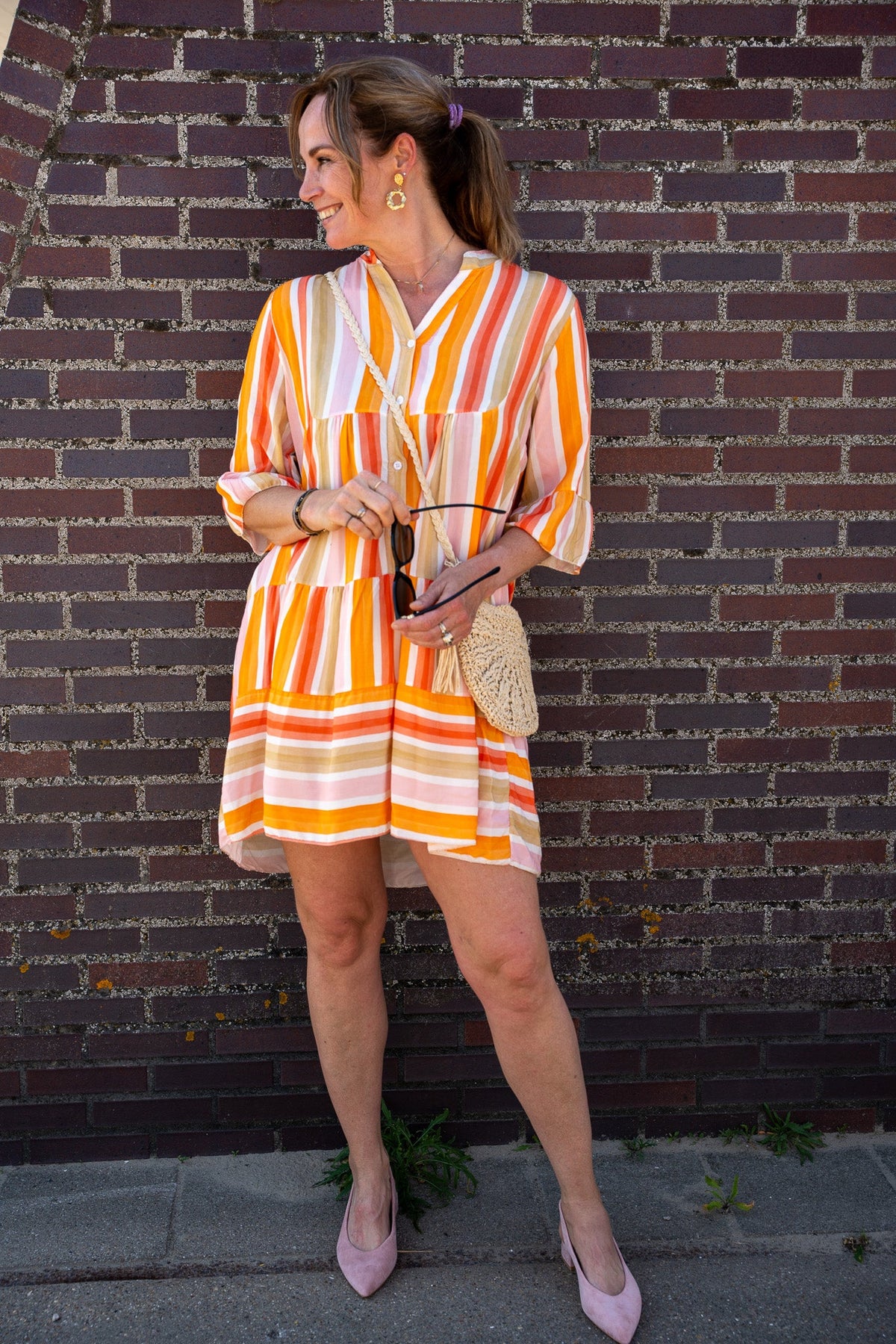 Ibiza Orange Stripe Dress