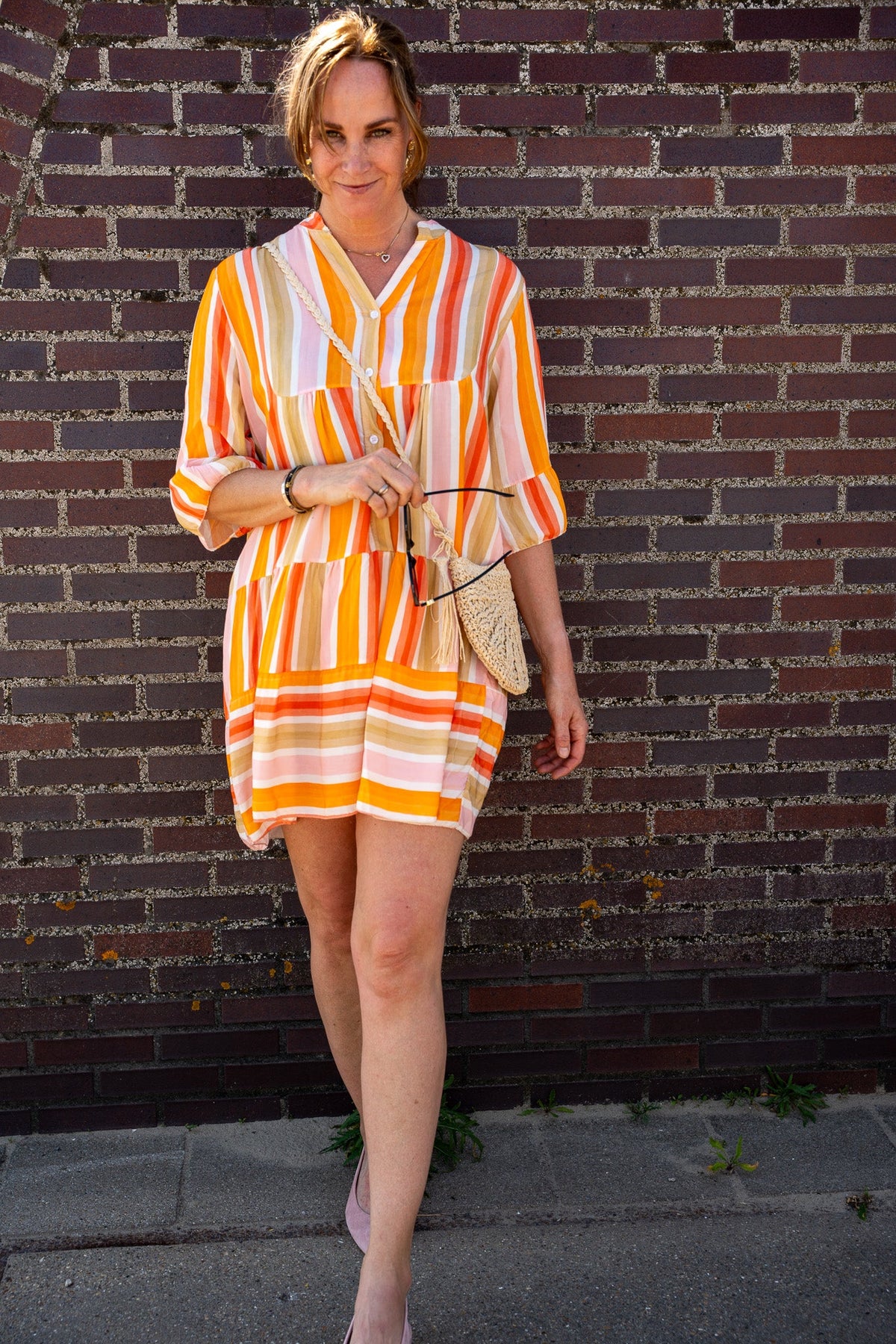 Ibiza Orange Stripe Dress