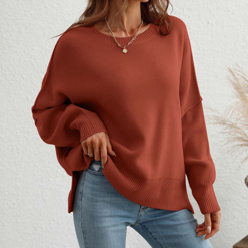 Casual Gebreide Trui In Effen Kleur