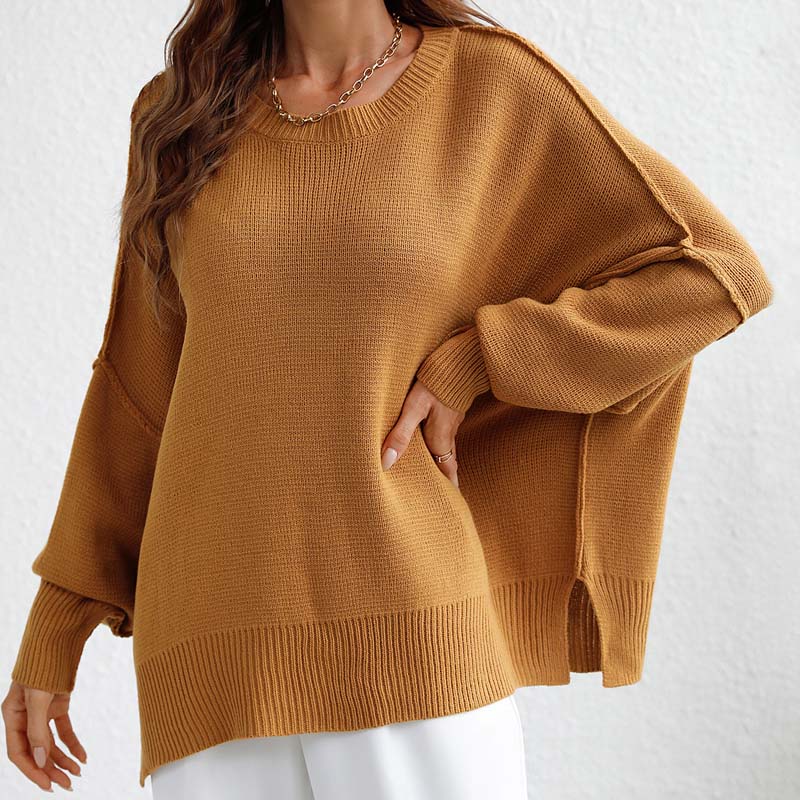 Casual Gebreide Trui In Effen Kleur