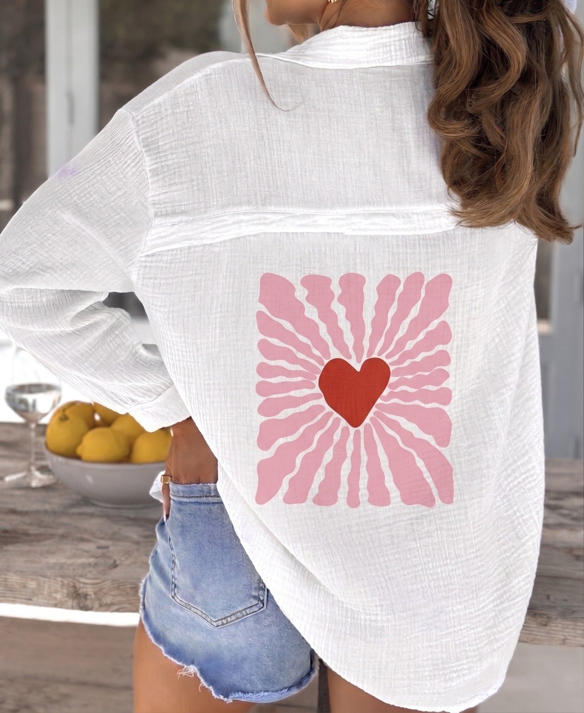 Heart White Blouse