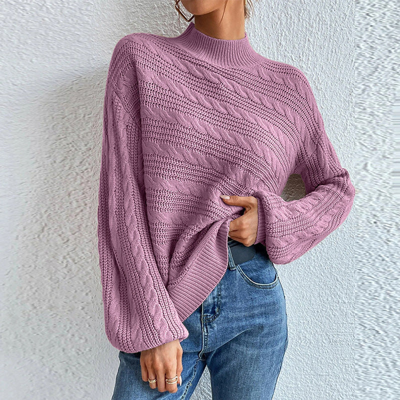 Casual Gebreide Trui In Effen Kleur