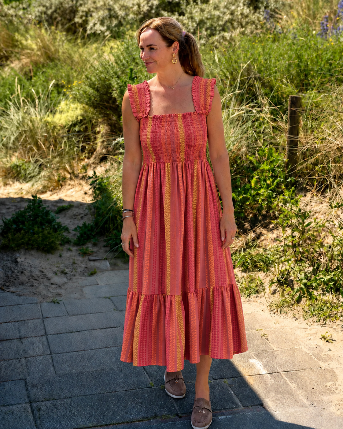 Iris Maxi Dress - Koraal